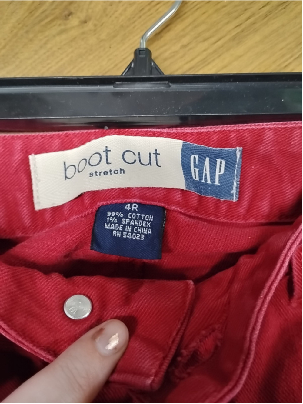 Gap deep red denim jeans bootcut stretch size 4R